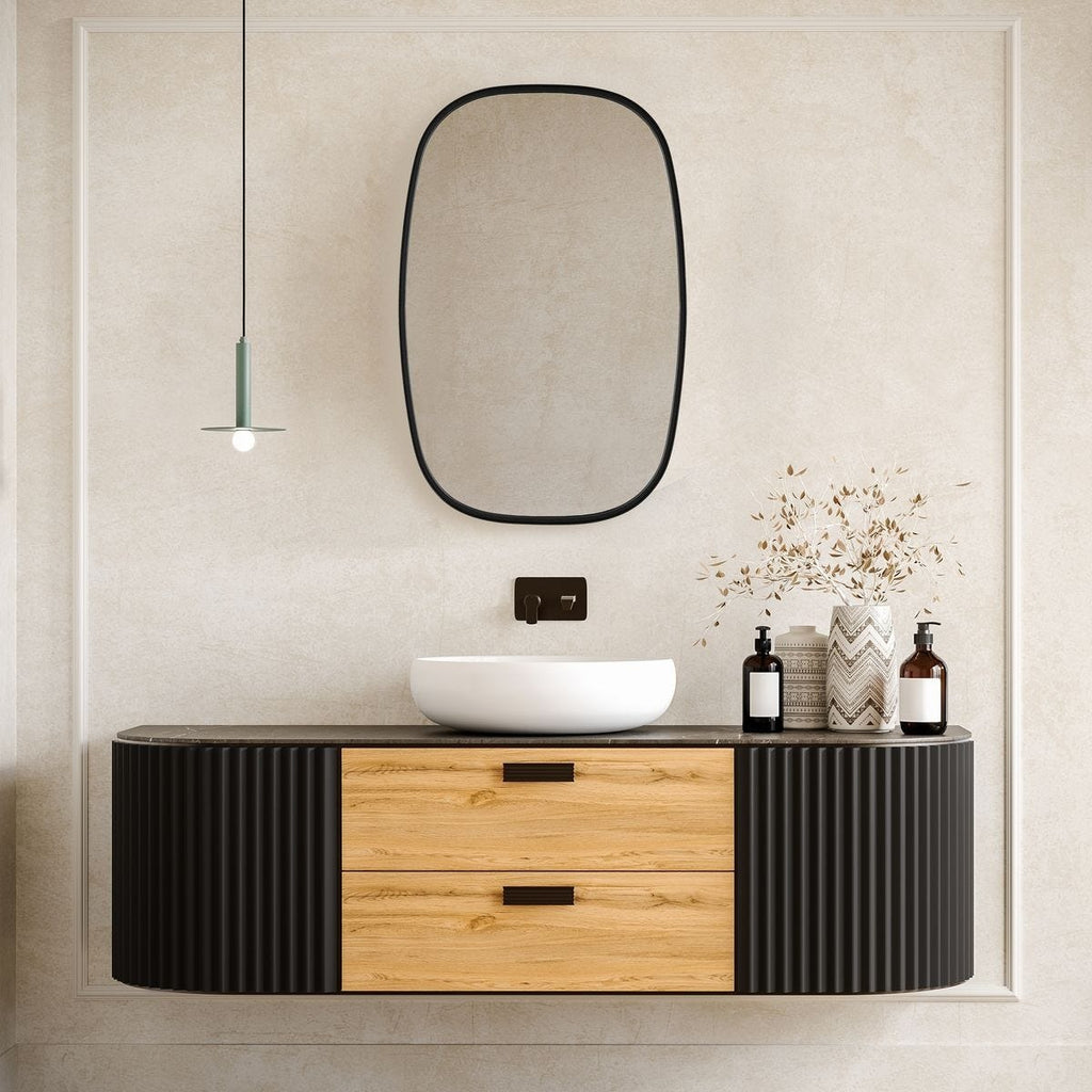 Keiichi Jackson Oval Mirror in Black, view 2