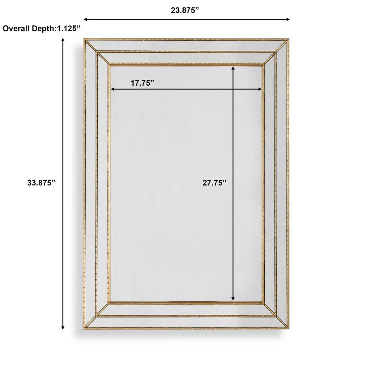 Keiichi Triple Frame Mirror in Gold, view 6