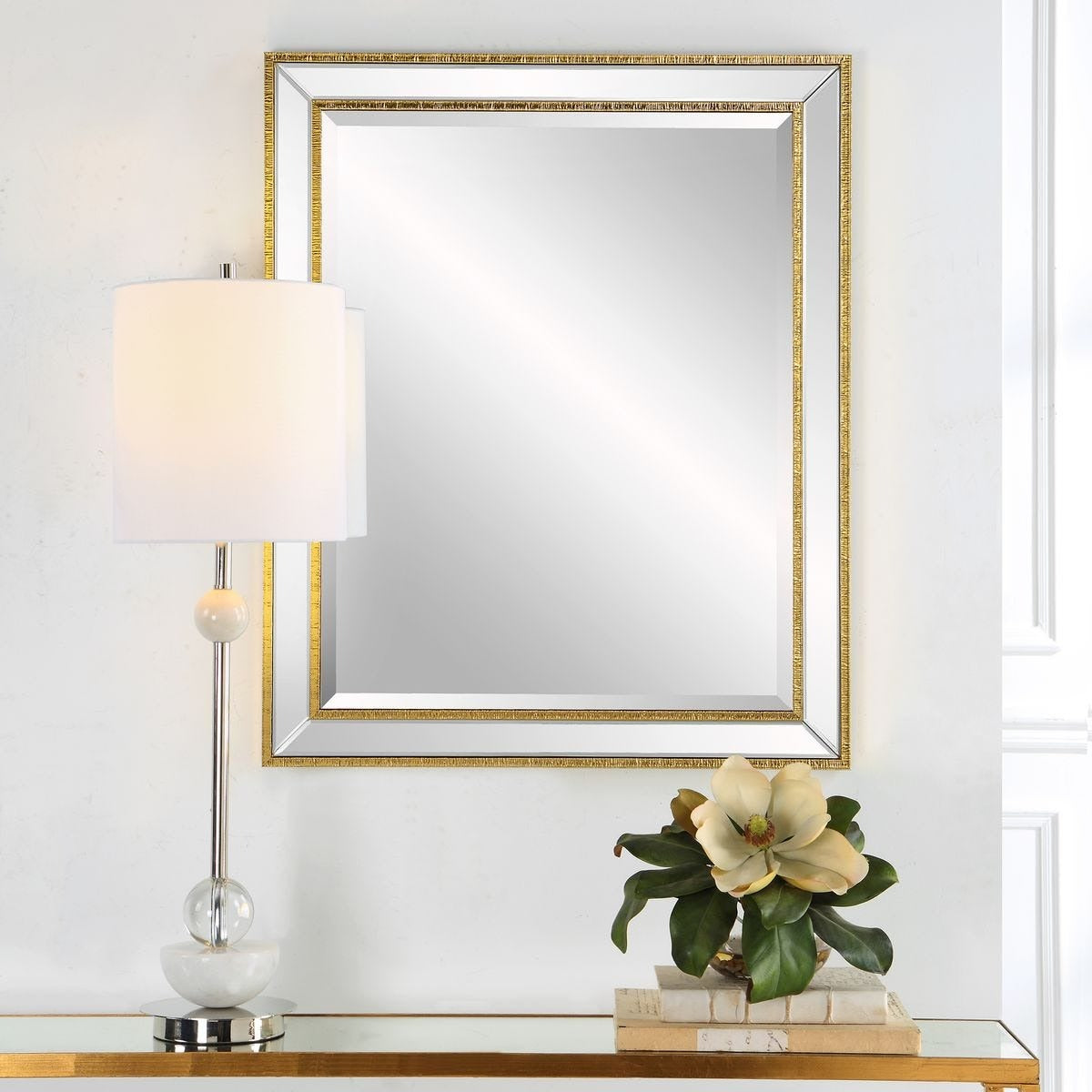 Keiichi Lines Small Mirror in Gold, view 2