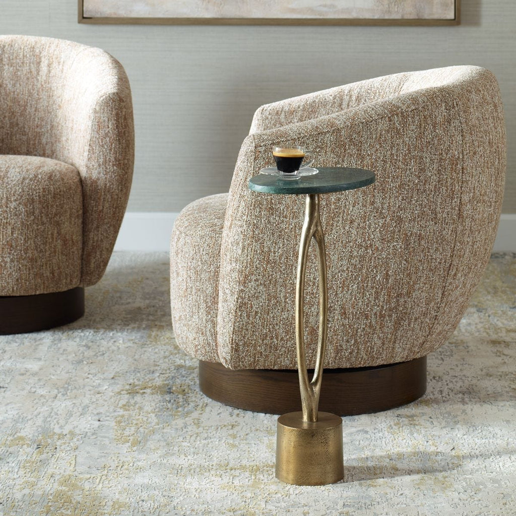 Keiichi Green Marble Oval Side Table, view 3