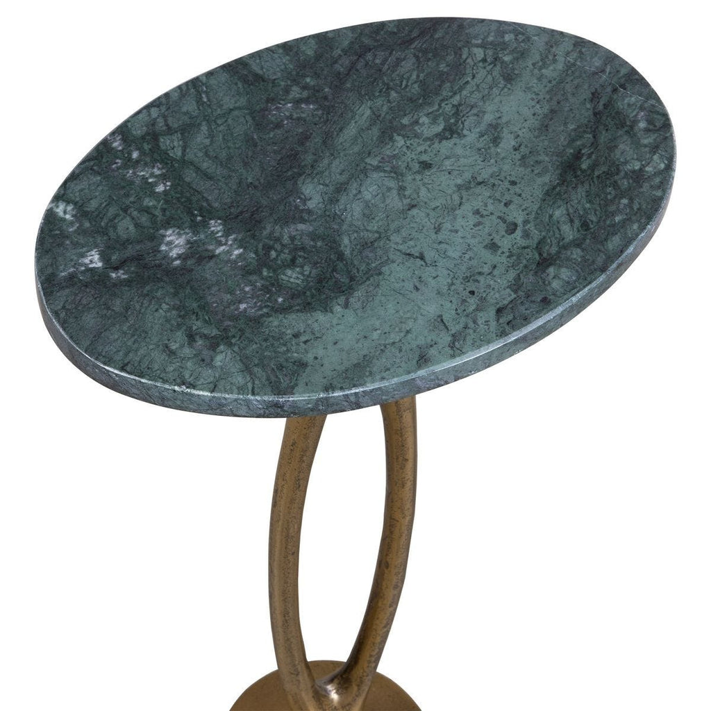 Keiichi Green Marble Oval Side Table, view 6