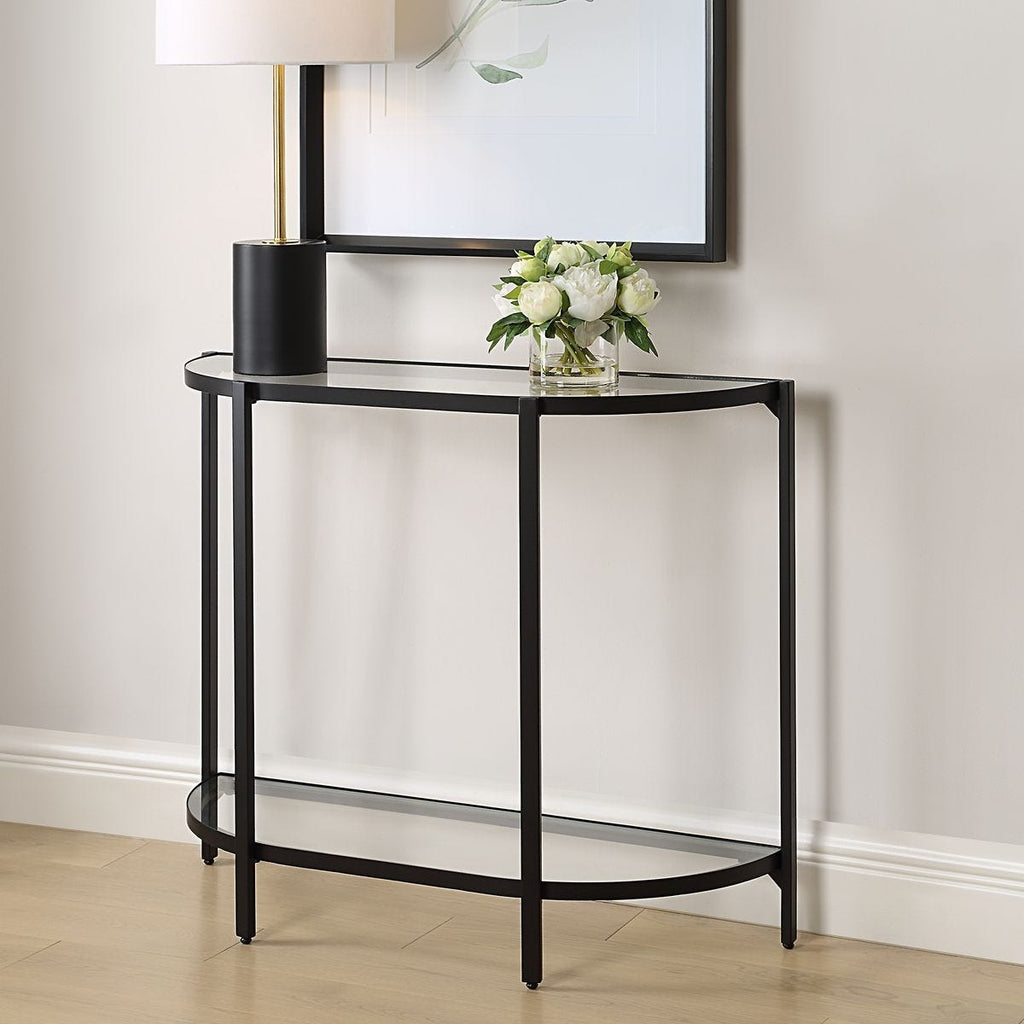 Keiichi Demilune Black Console Table, view 3
