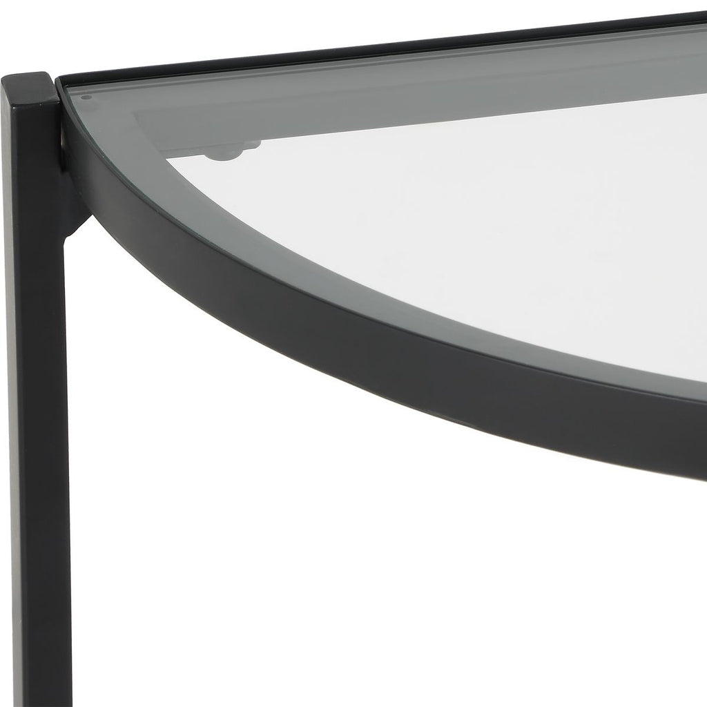 Keiichi Demilune Black Console Table, view 6