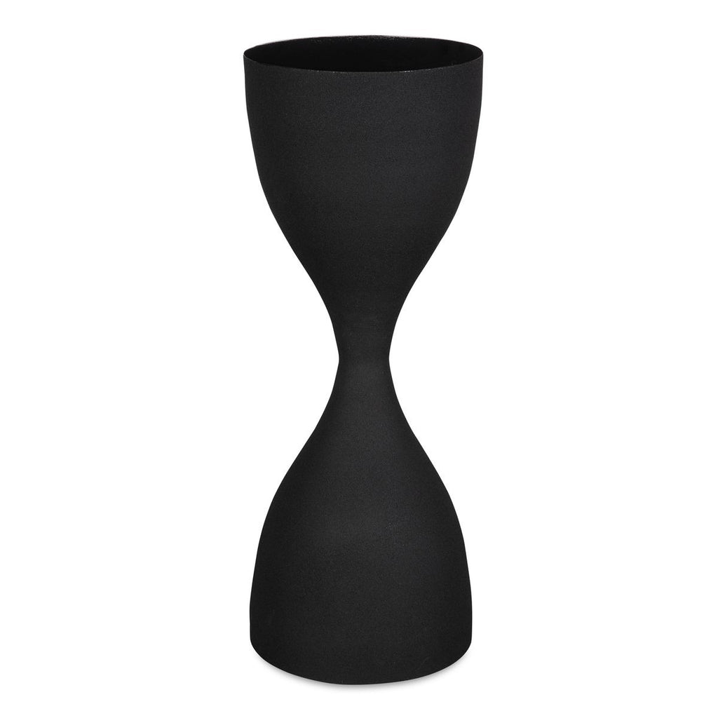 Keiichi Hourglass Black Textured Side Table