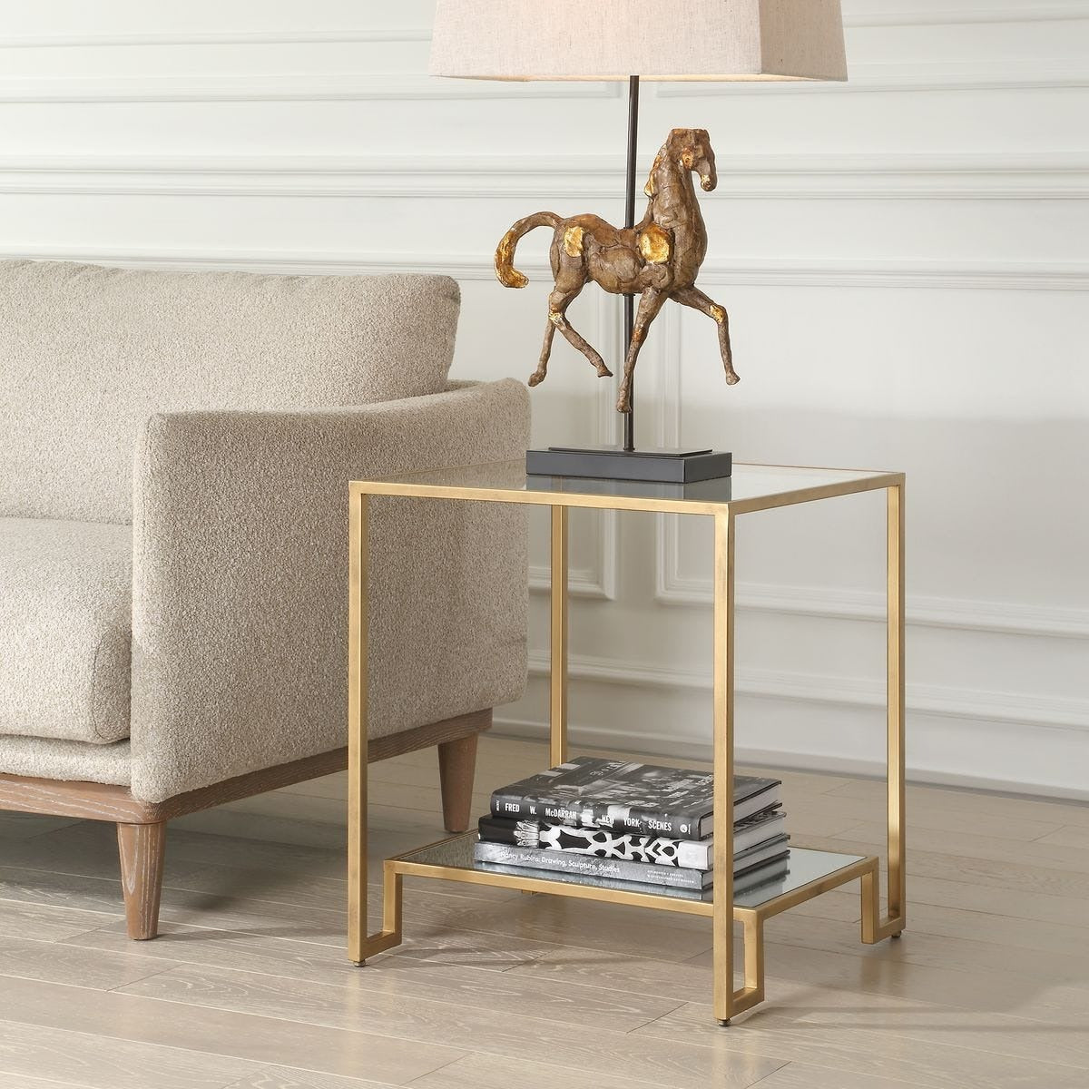 Keiichi Eleanor Two Tier Gold Side Table, view 3