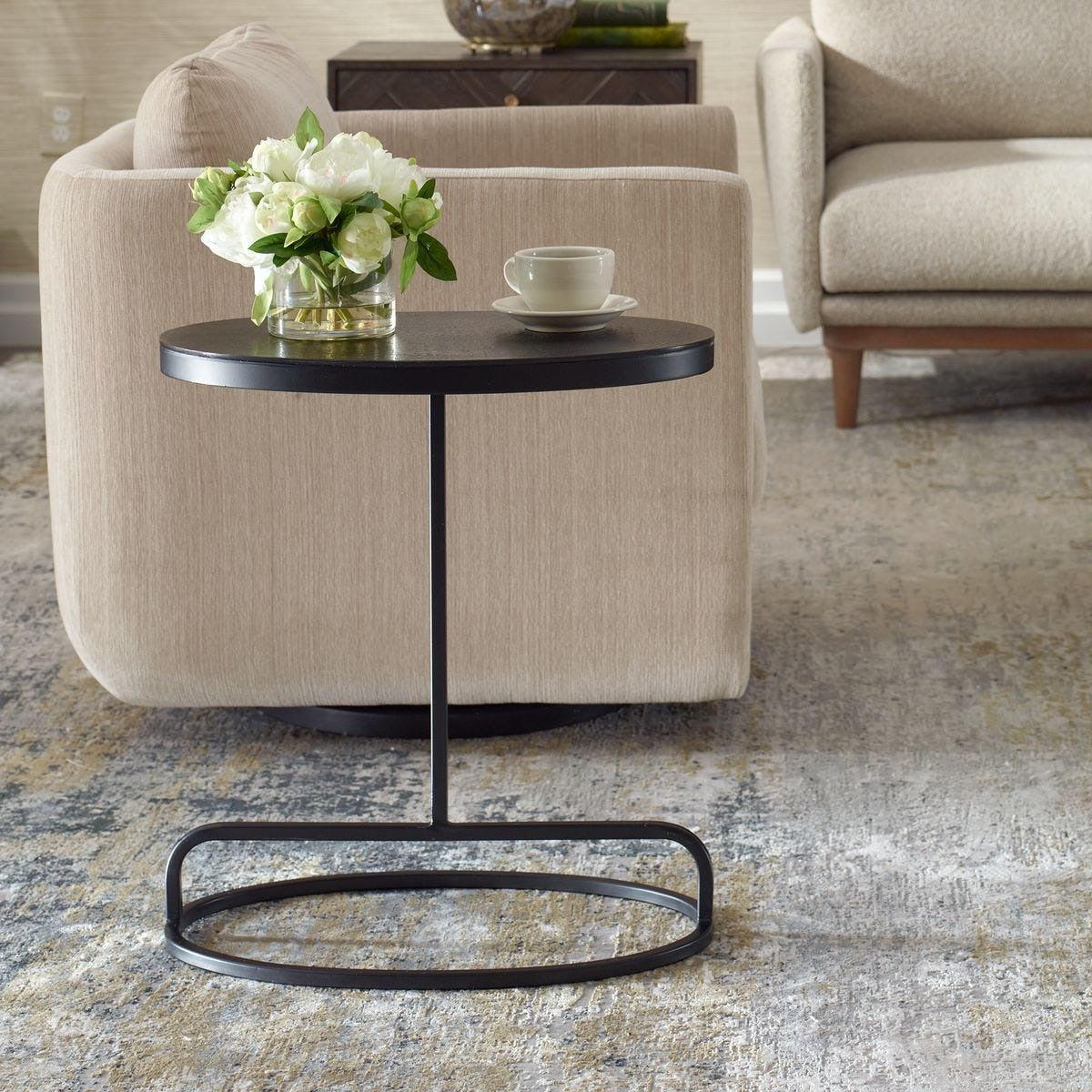 Keiichi Matisse Black Oval Side Table, view 3