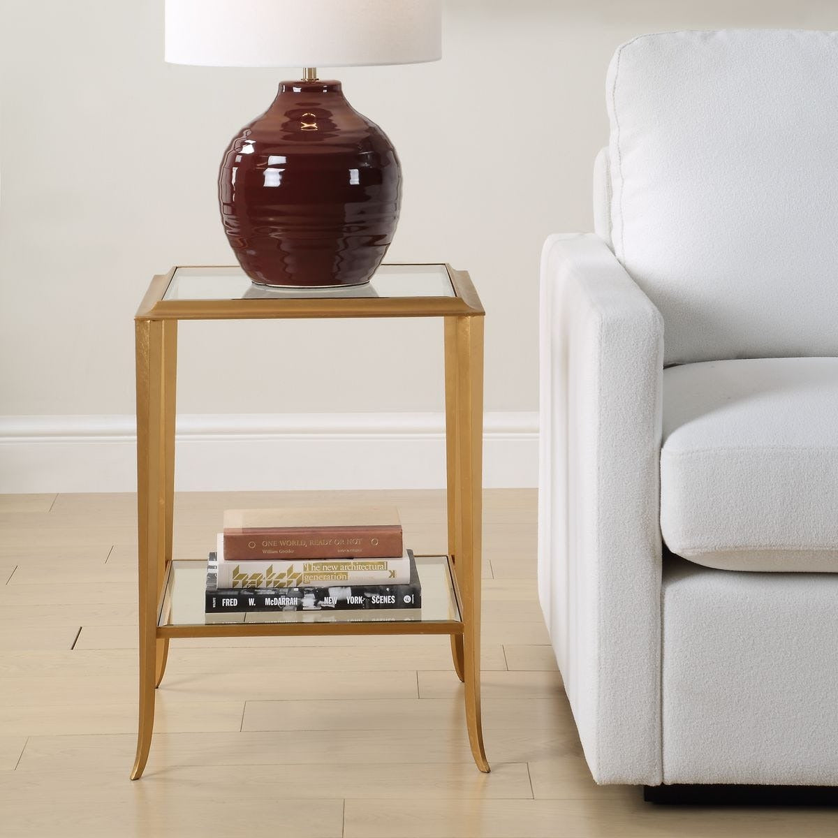Keiichi Austen Square Gold Leaf Side Table, view 3