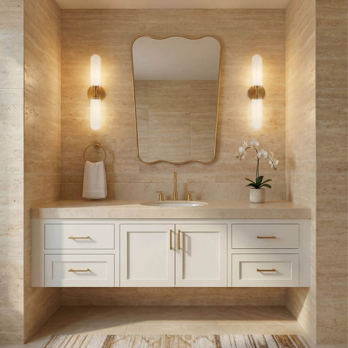 Keiichi Olivia Scalloped Mirror in Gold, view 2