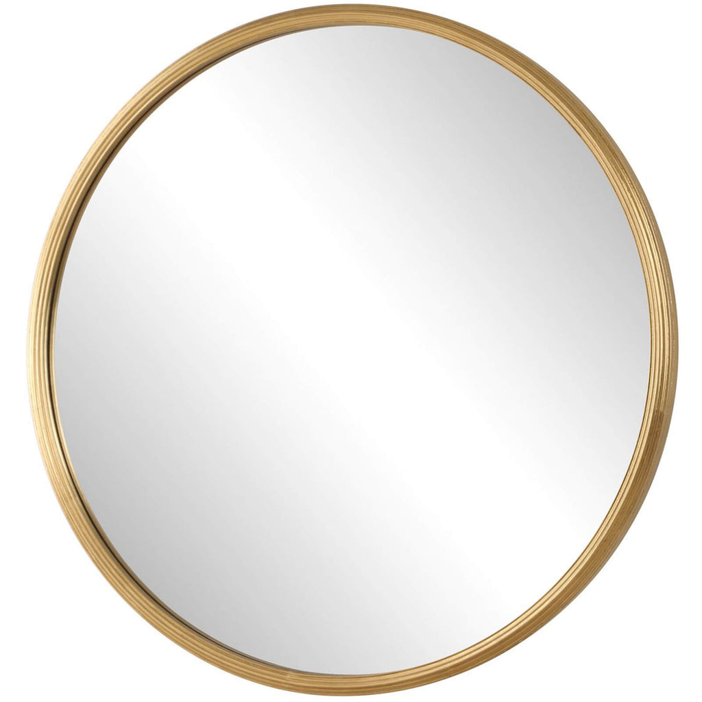 Keiichi Textured Round Mirror in Gold, view 4