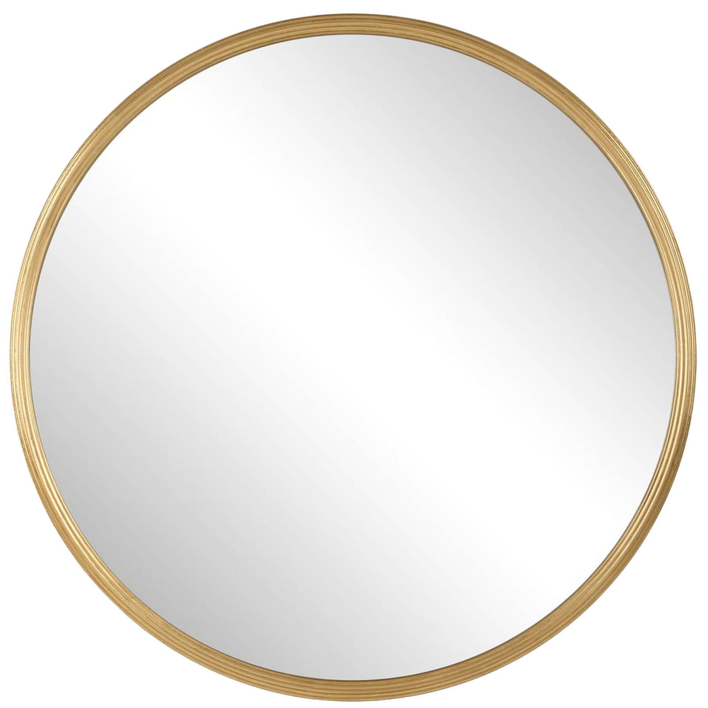 Keiichi Textured Round Mirror in Gold