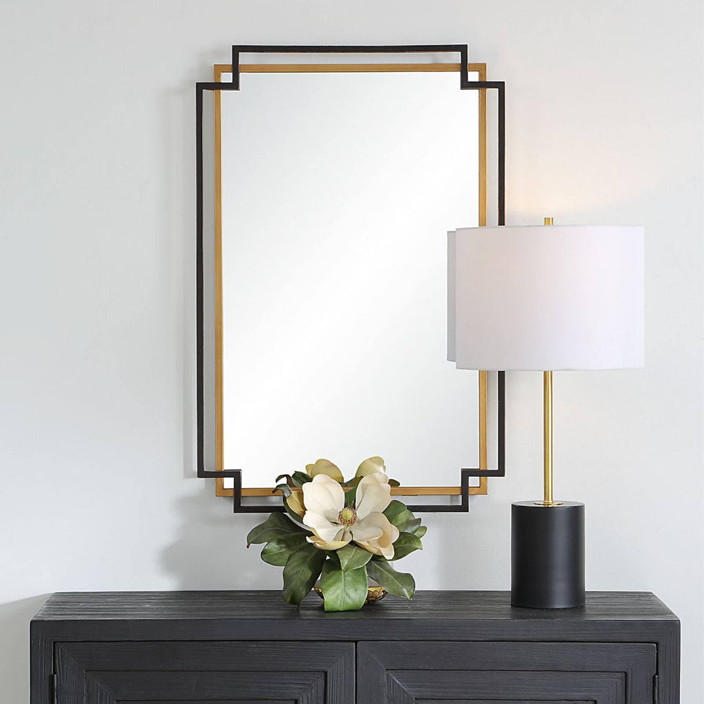 Keiichi Deco Mirror in Bronze and Gold, view 2