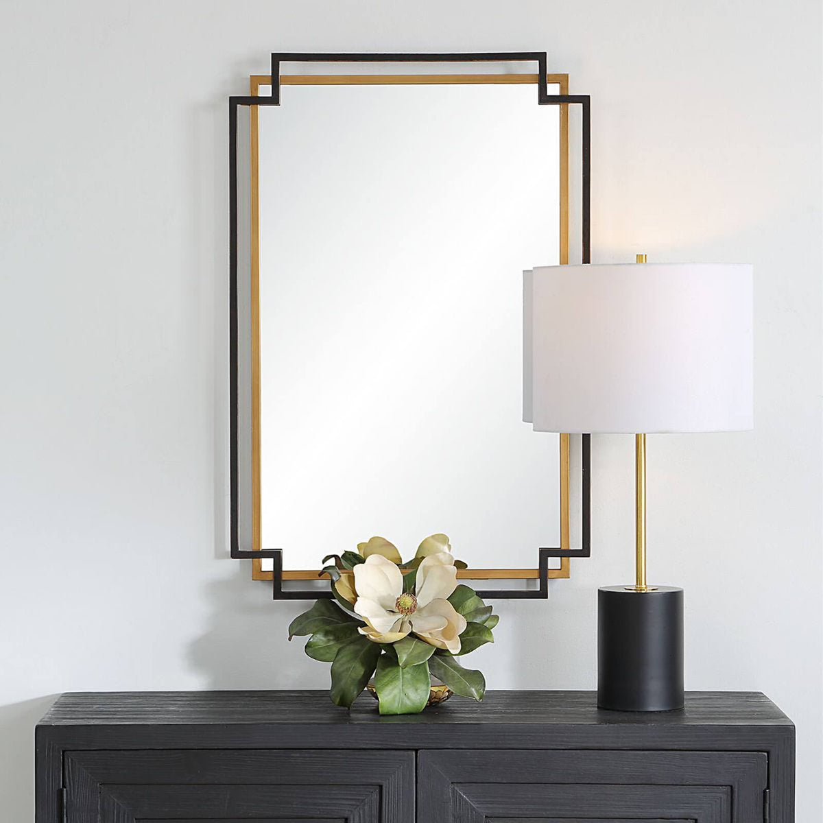 Keiichi Deco Mirror in Bronze and Gold, view 2