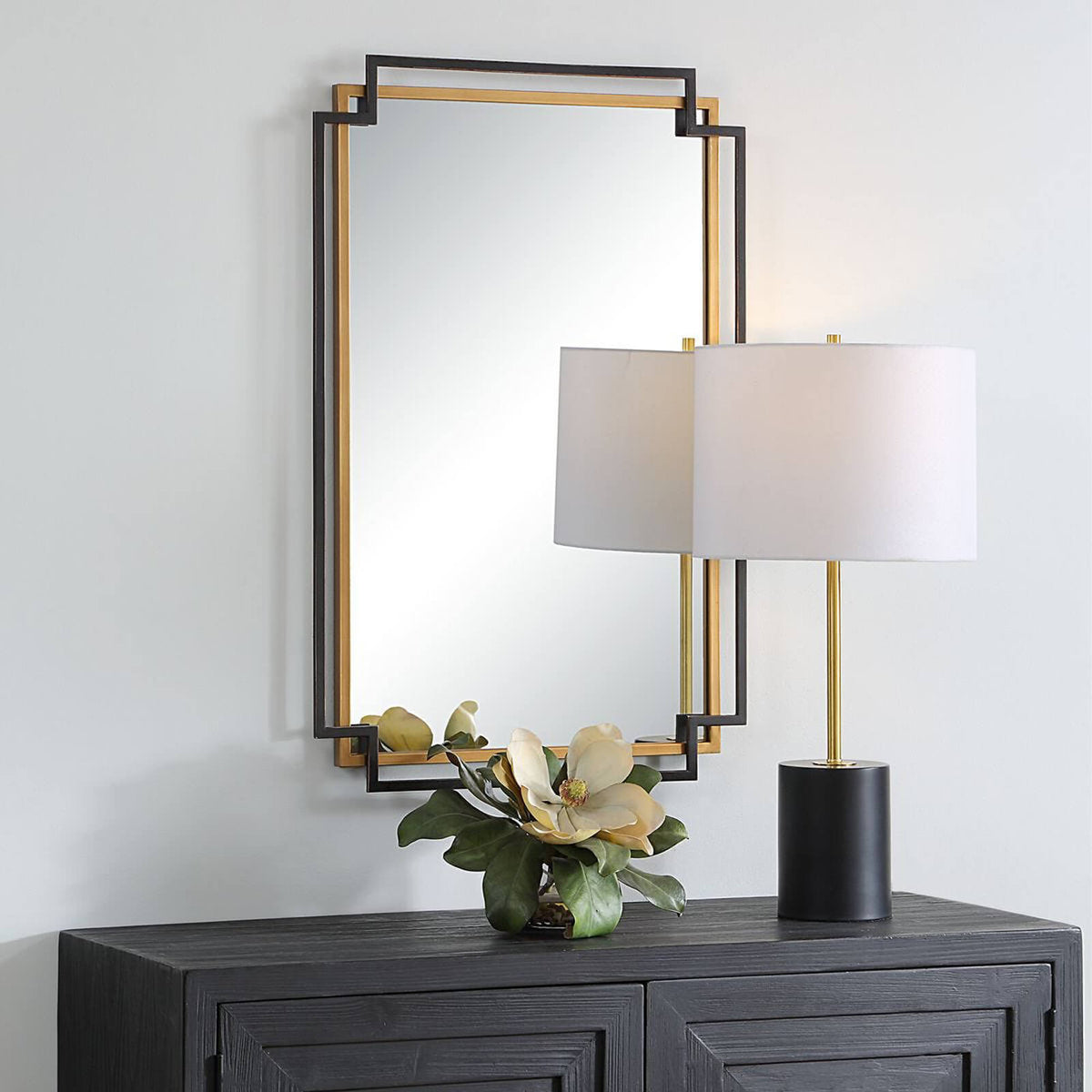 Keiichi Deco Mirror in Bronze and Gold, view 3