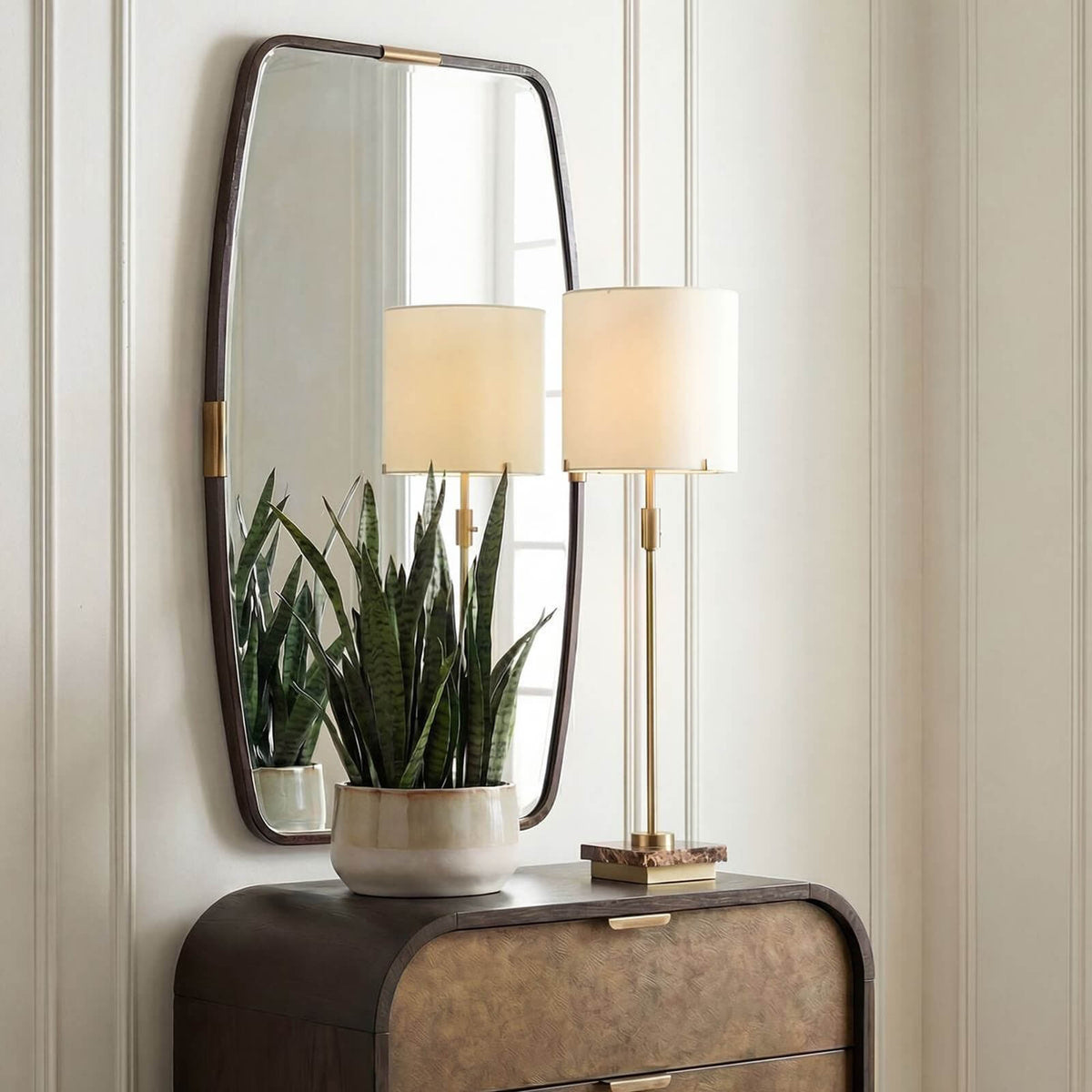 Keiichi Draken Mirror in Dark Bronze and Gold, view 2