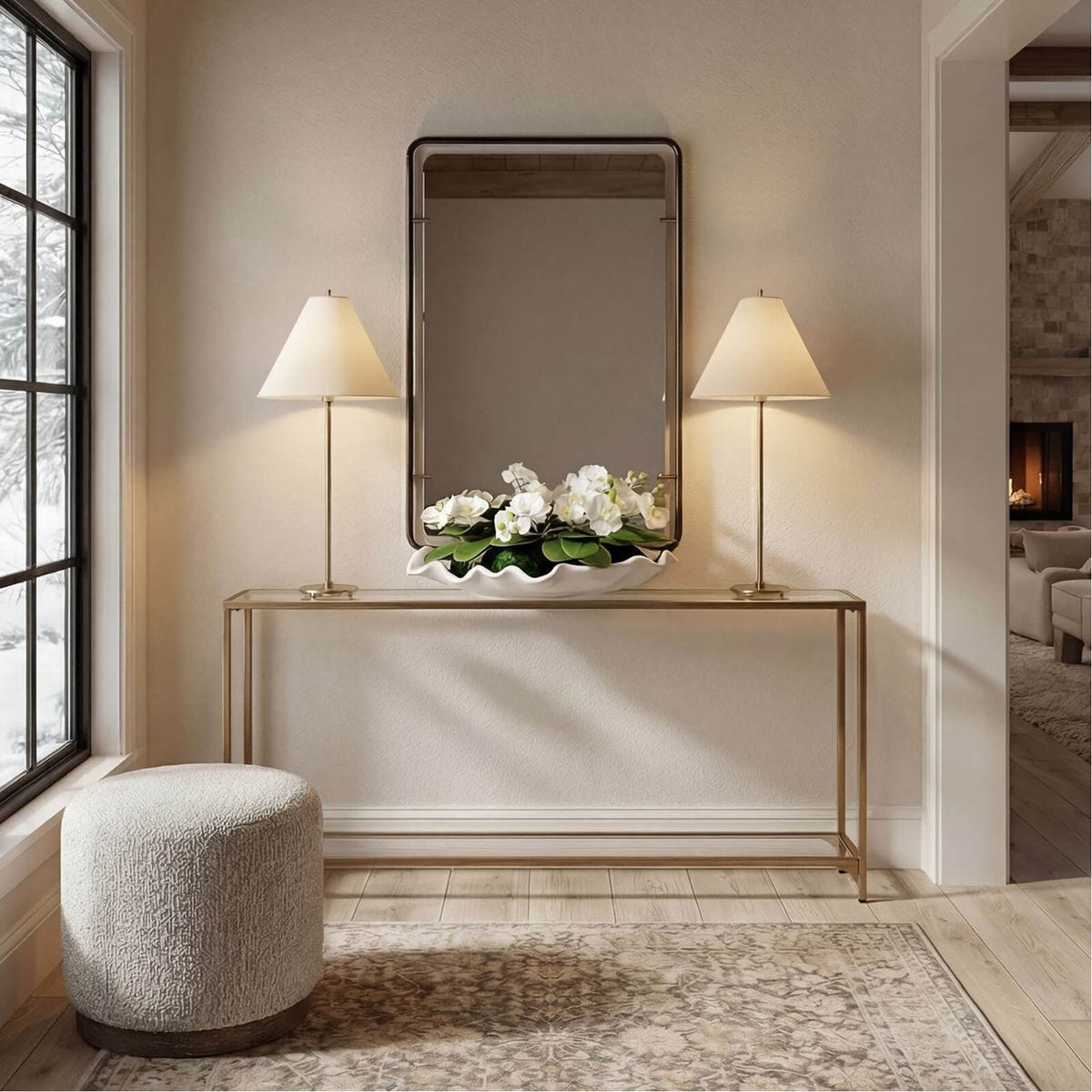 Keiichi Triton Mirror in Aged Bronze, view 2