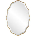 Keiichi Capri Scalloped Oval Mirror in Gold