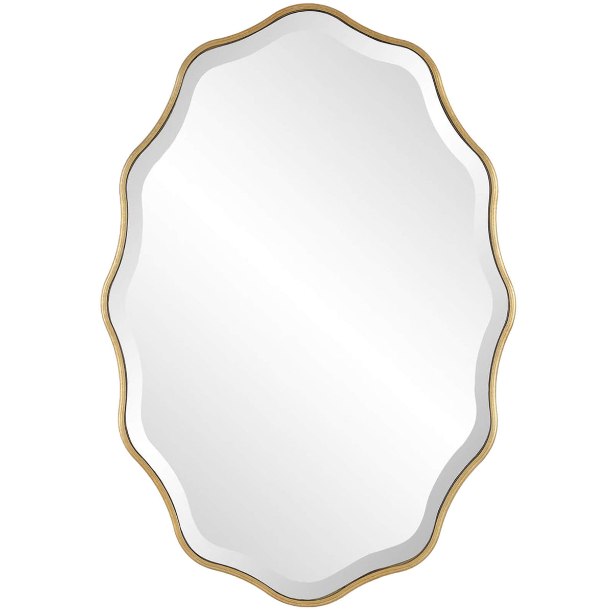 Keiichi Capri Scalloped Oval Mirror in Gold