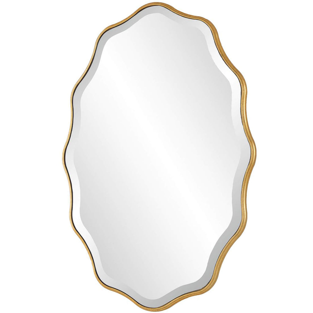 Keiichi Capri Scalloped Oval Mirror in Gold, view 3