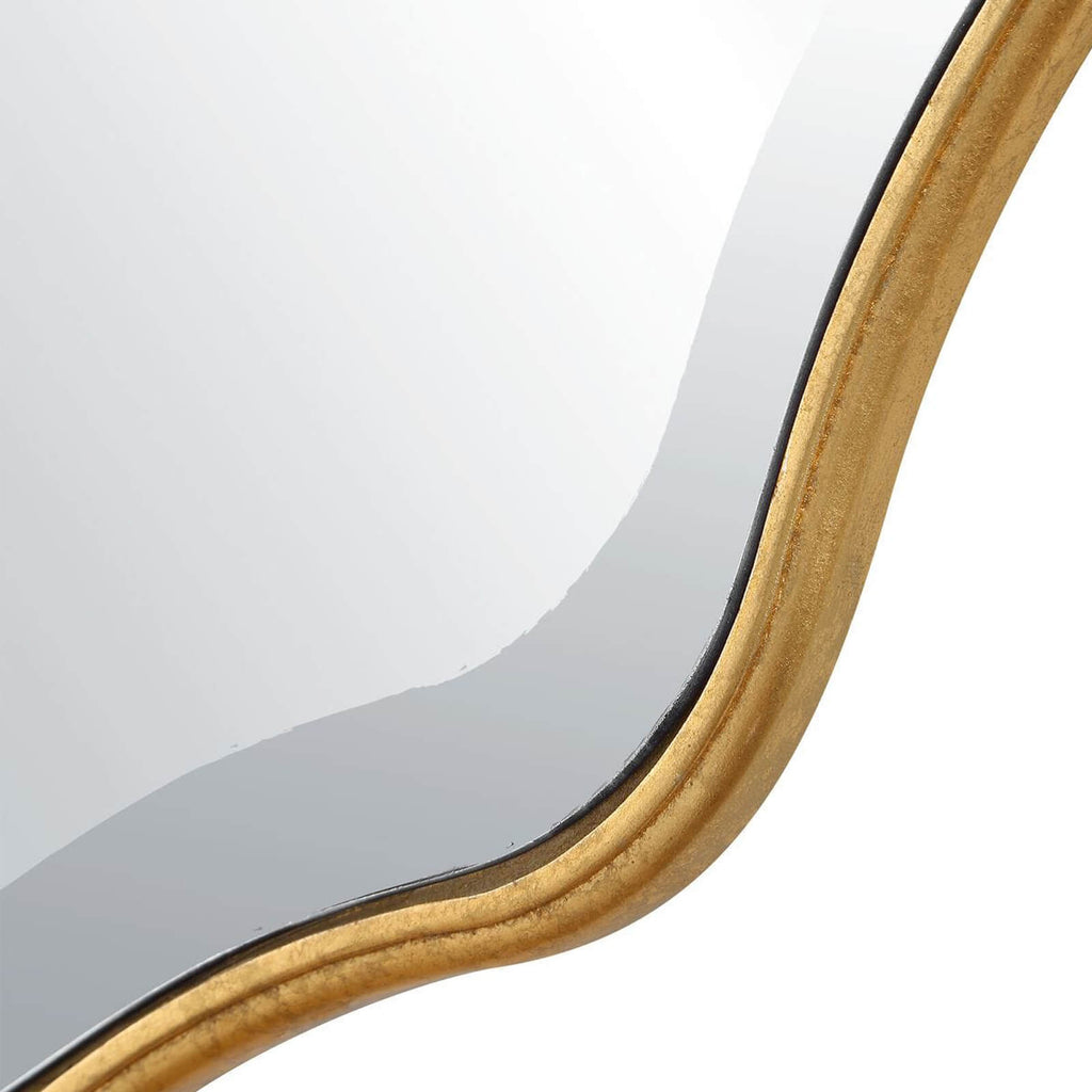 Keiichi Capri Scalloped Oval Mirror in Gold, view 4