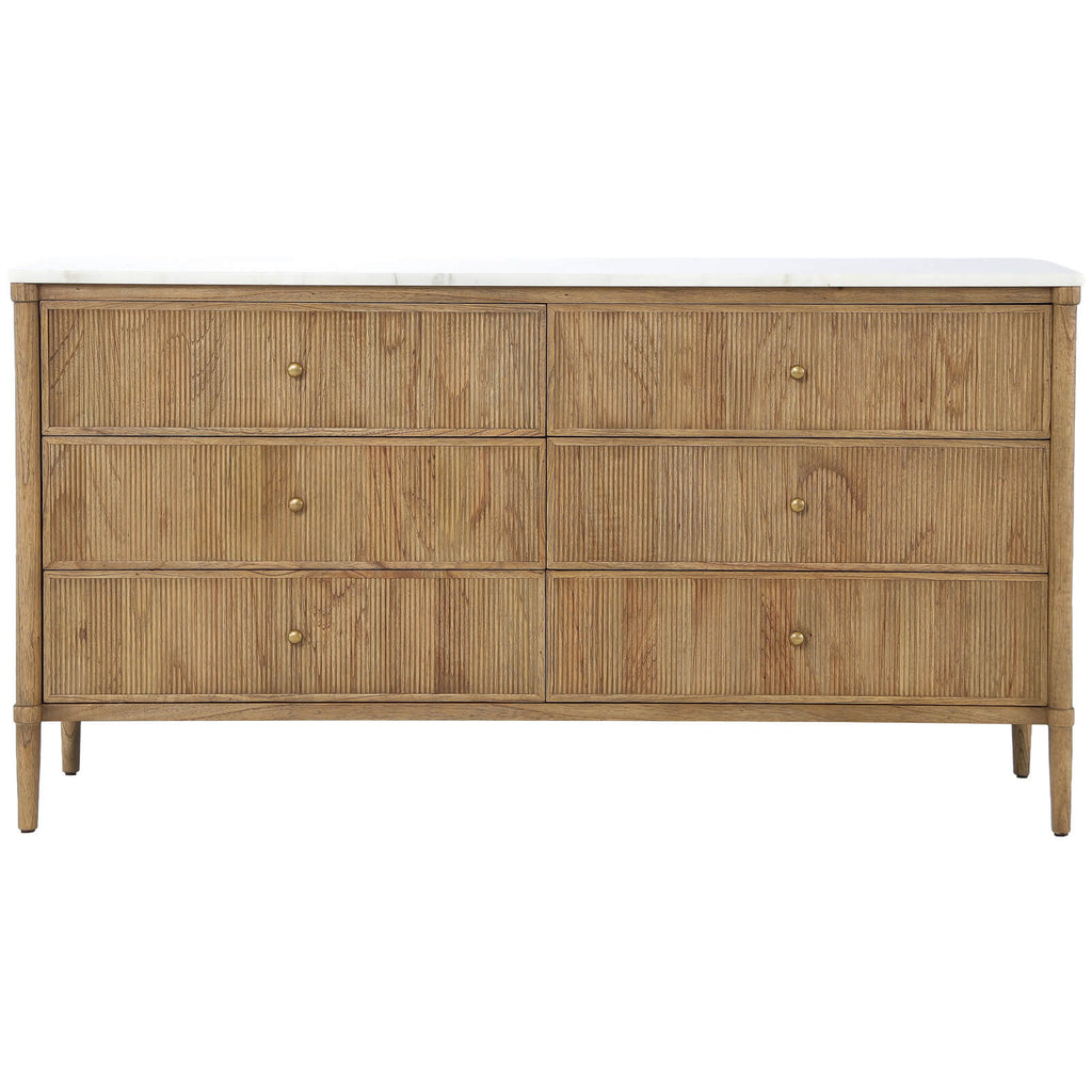 Keiichi Highgrove 6 Drawer Chest of Drawers with Marble Top