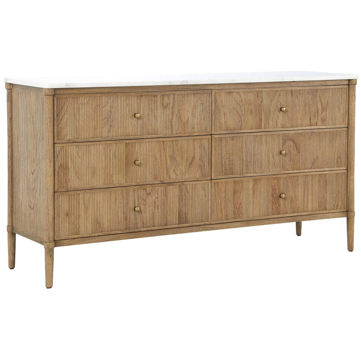 Keiichi Highgrove 6 Drawer Chest of Drawers with Marble Top, view 3