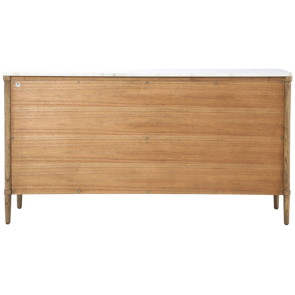 Keiichi Highgrove 6 Drawer Chest of Drawers with Marble Top, view 6