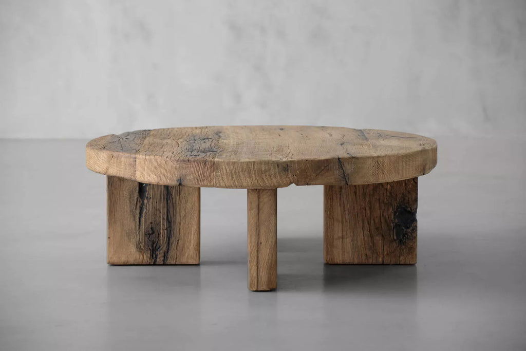 Keiichi Reclaimed Oak Coffee Table Round, view 5