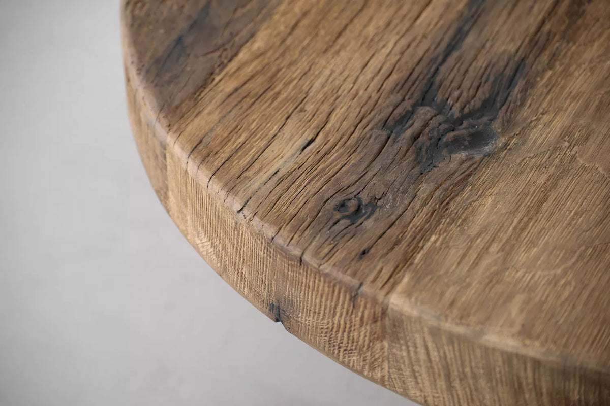 Keiichi Reclaimed Oak Coffee Table Round, view 6