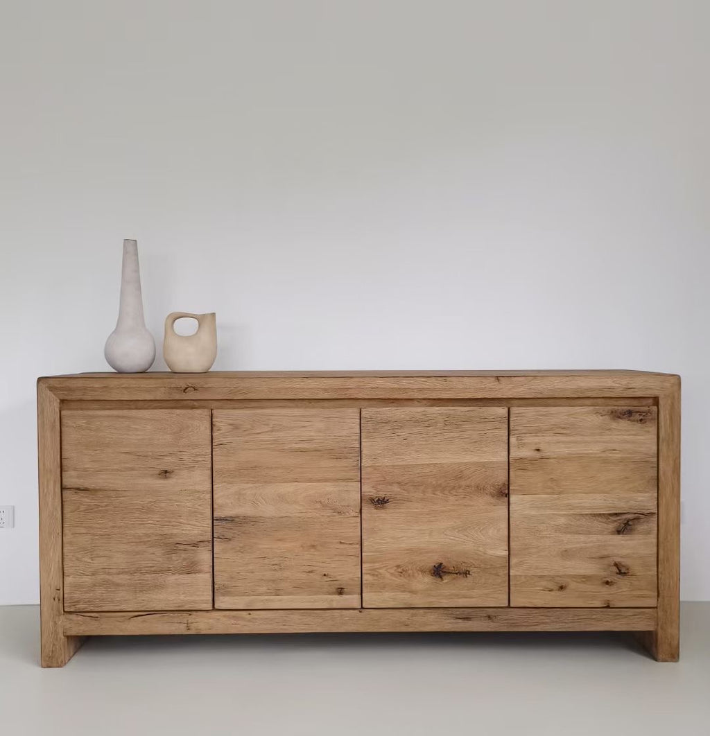 Keiichi Reclaimed Oak 4 Door Sideboard, view 4
