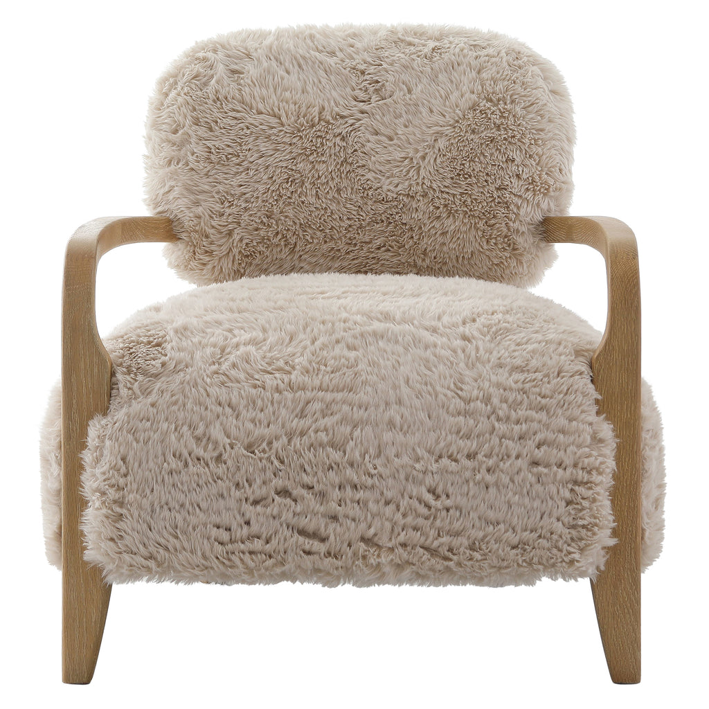 Keiichi Baaarb Accent Chair in Faux Sheepskin, view 9