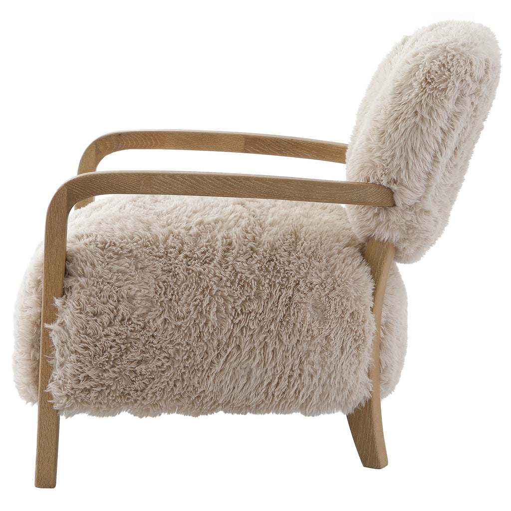 Keiichi Baaarb Accent Chair in Faux Sheepskin, view 10