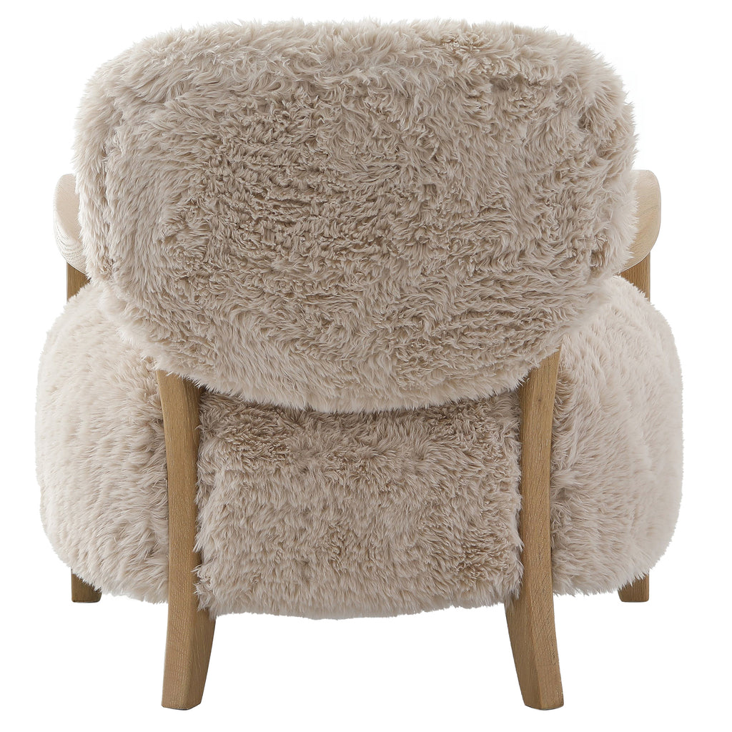 Keiichi Baaarb Accent Chair in Faux Sheepskin, view 12