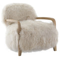 Keiichi Baaarb Accent Chair in Natural Real Long Sheepskin