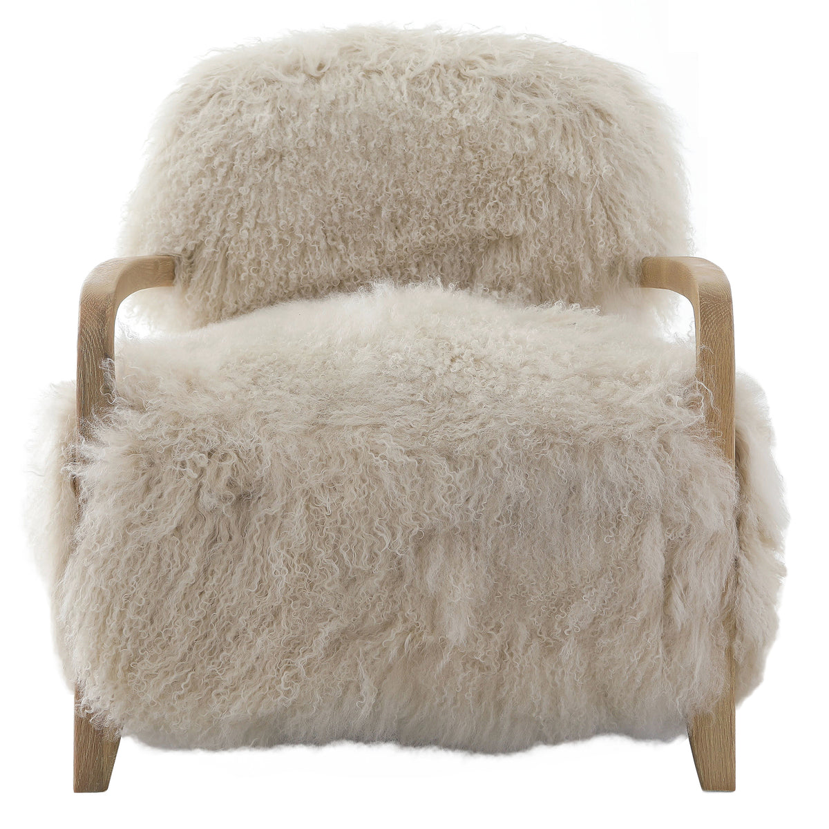 Keiichi Baaarb Accent Chair in Natural Real Long Sheepskin, view 3