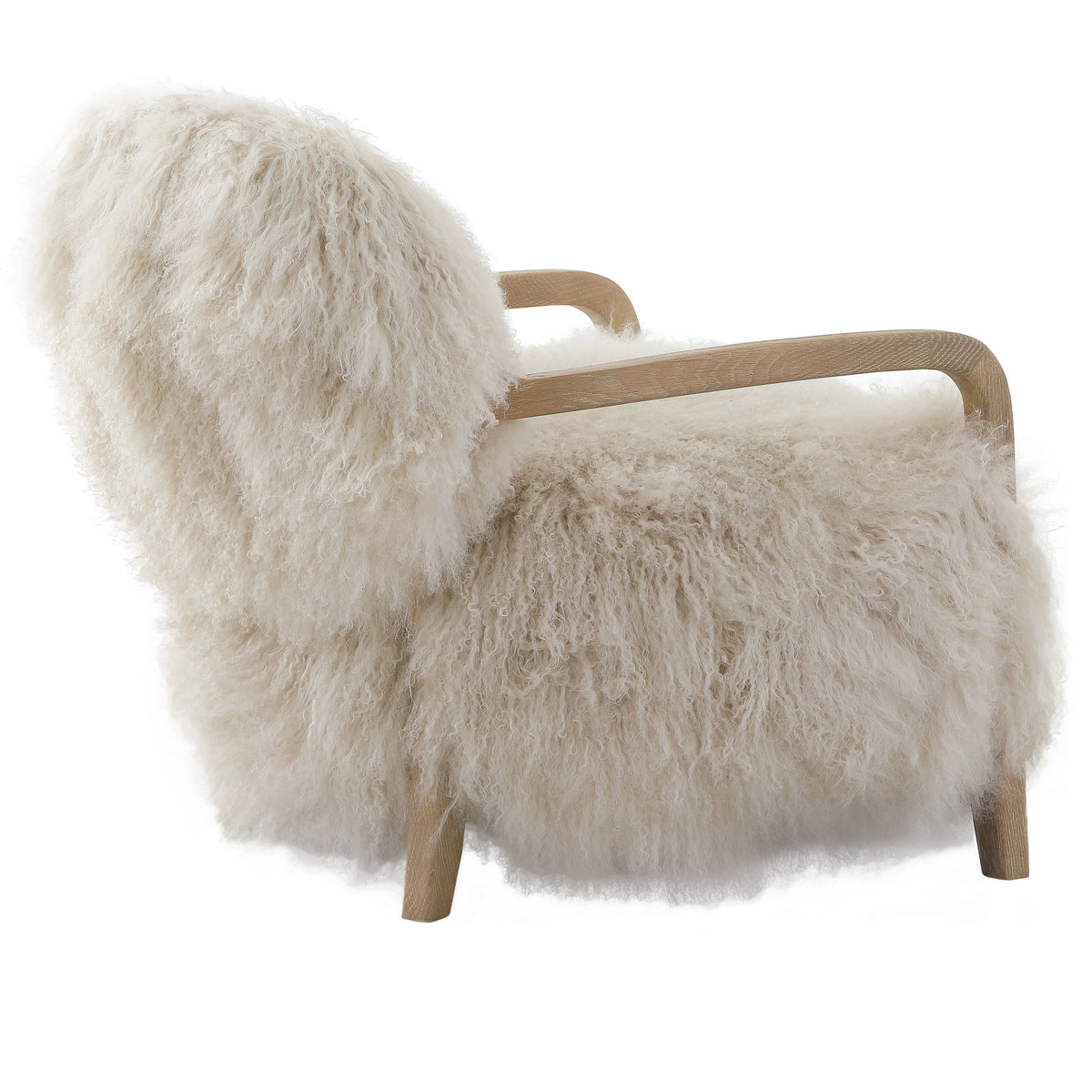 Keiichi Baaarb Accent Chair in Natural Real Long Sheepskin, view 5
