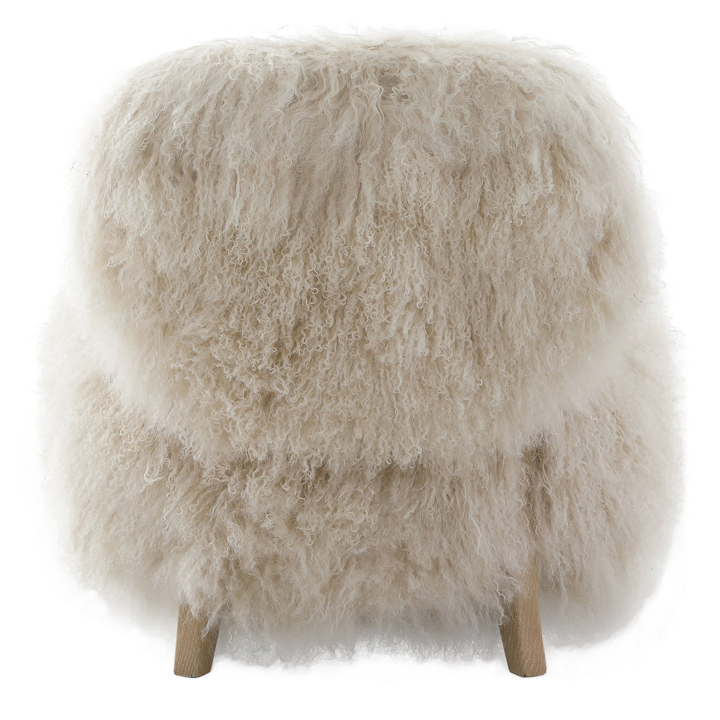 Keiichi Baaarb Accent Chair in Natural Real Long Sheepskin, view 6