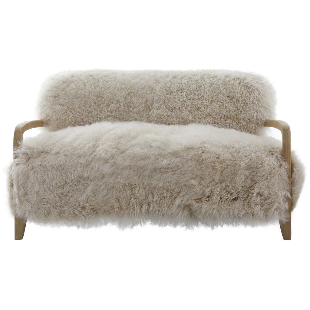 Keiichi Baaarb Sofa in Natural Real Long Sheepskin, view 3