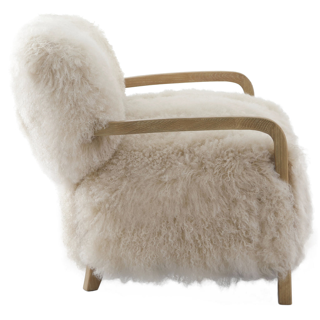 Keiichi Baaarb Sofa in Natural Real Long Sheepskin, view 4