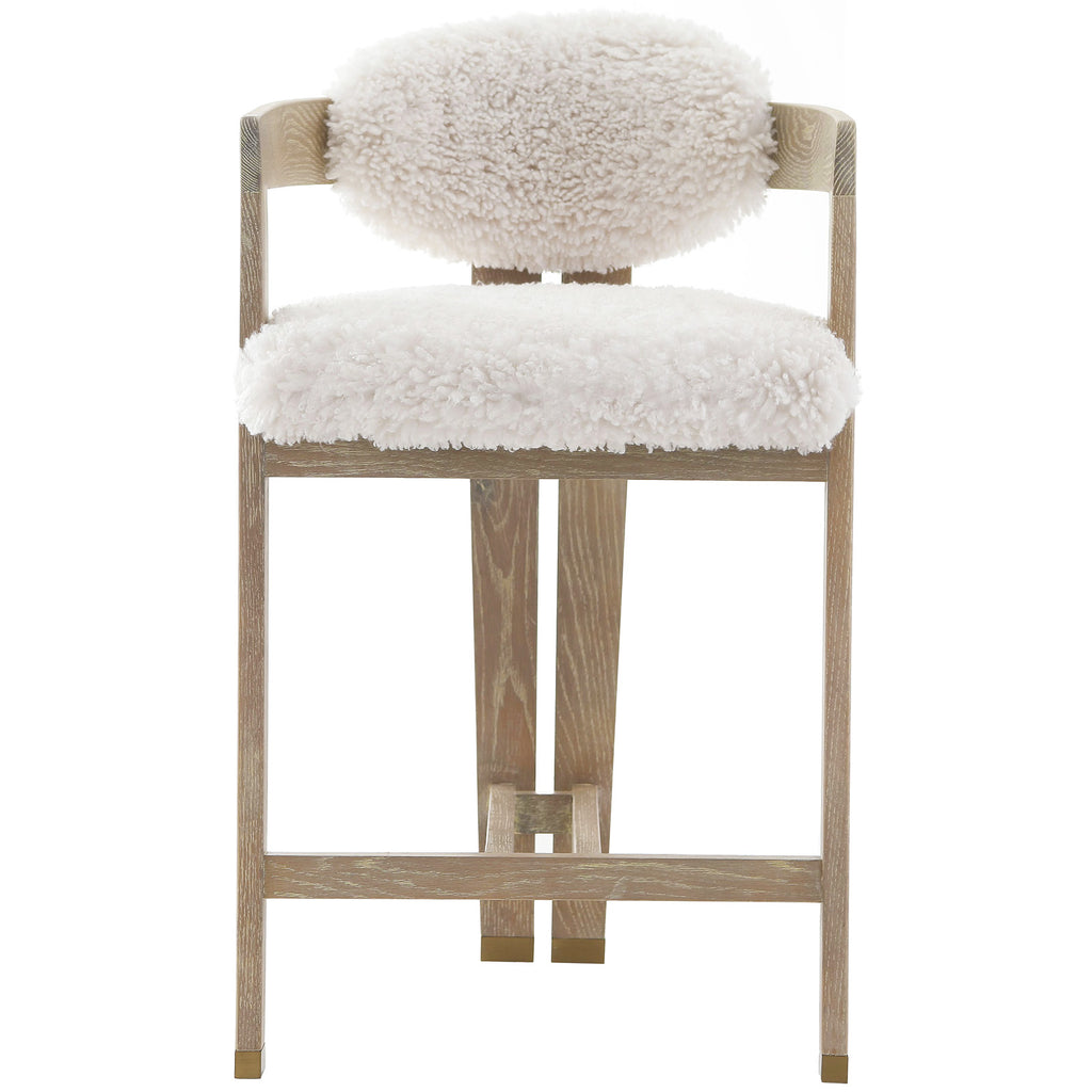 Keiichi Baaarb Counter Stool in Faux Sheepskin, view 3