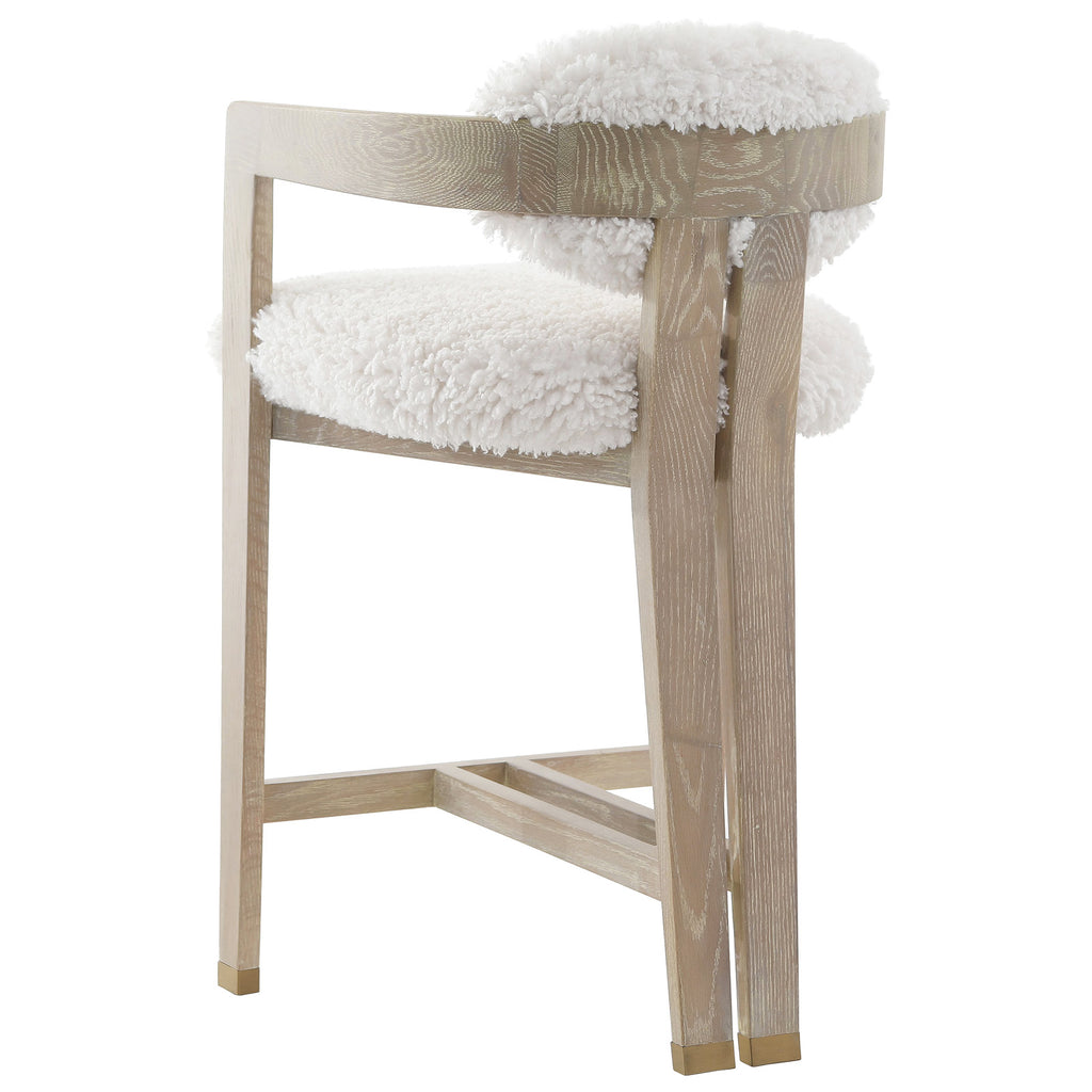 Keiichi Baaarb Counter Stool in Faux Sheepskin, view 4