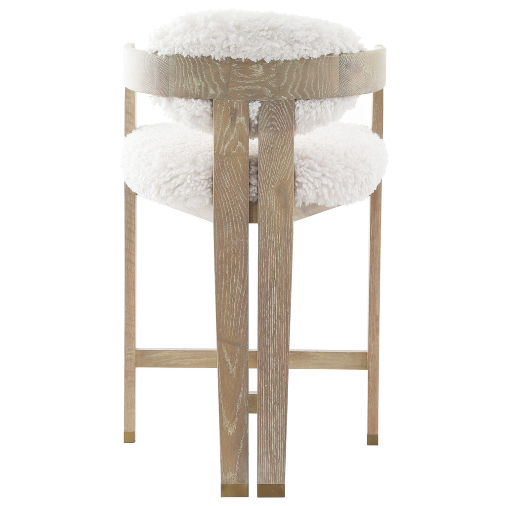 Keiichi Baaarb Counter Stool in Faux Sheepskin, view 5
