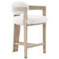 Keiichi Baaarb Counter Stool in Faux Sheepskin