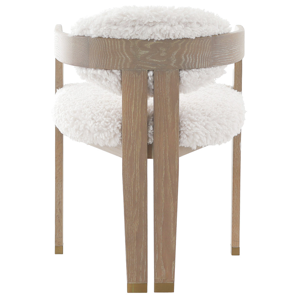 Keiichi Baaarb Dining Chair in Faux Sheepskin, view 4