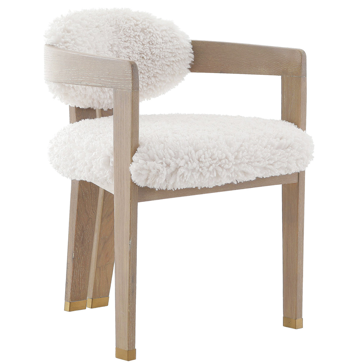 Keiichi Baaarb Dining Chair in Faux Sheepskin