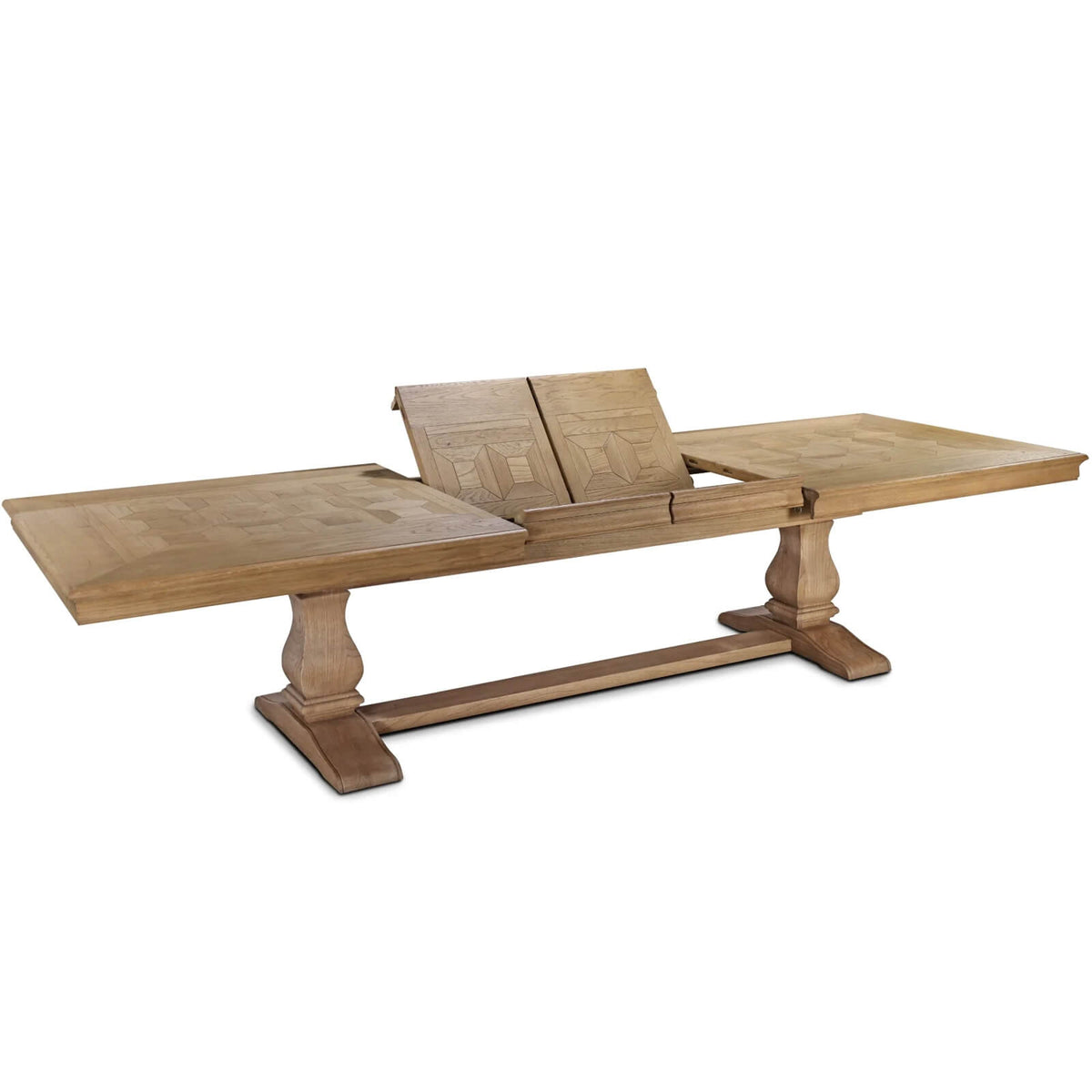 Keiichi Bath Extending Oak Parquet Dining Table - 180-280cm, view 4