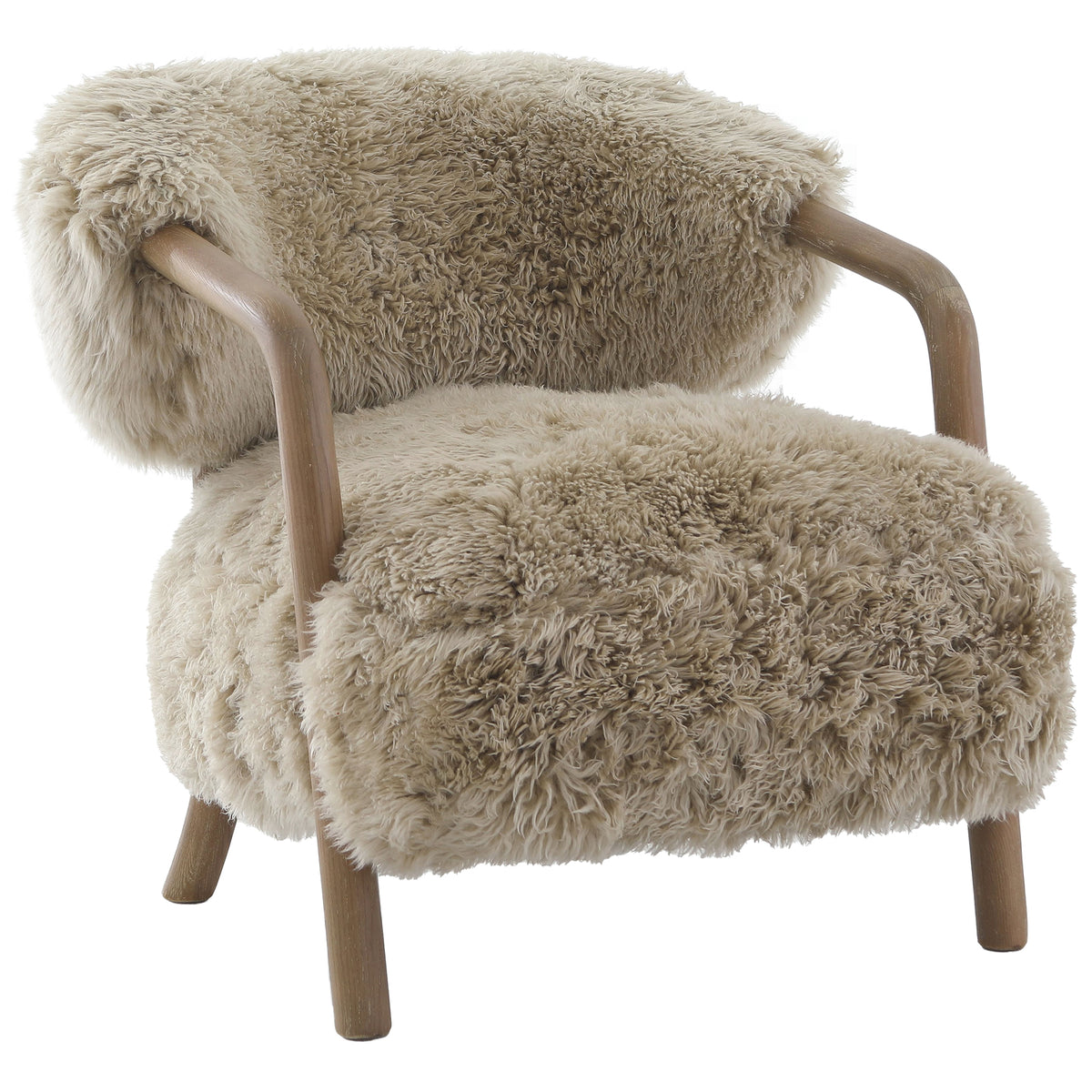 Keiichi Cotswold Lion Accent Chair in Real Sheepskin