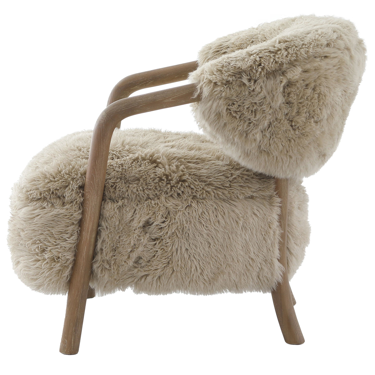 Keiichi Cotswold Lion Accent Chair in Real Sheepskin, view 3