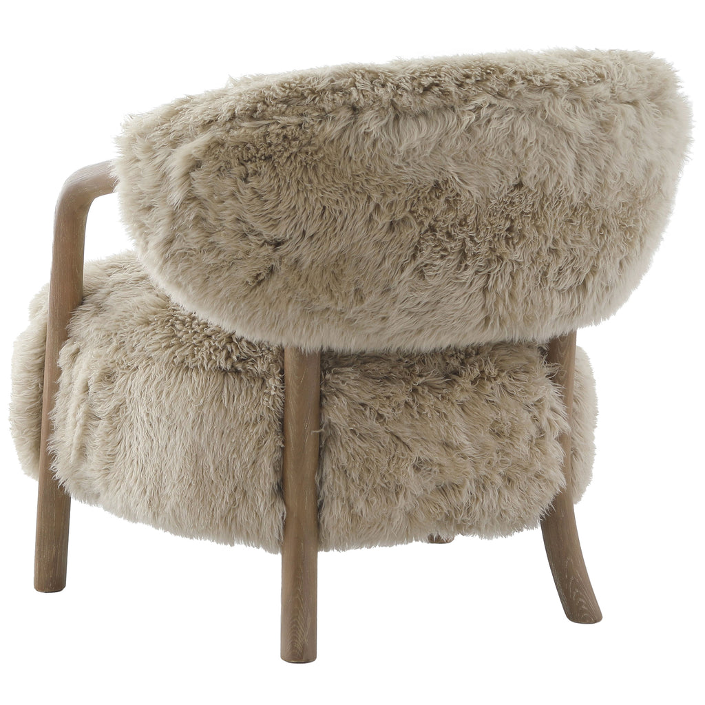 Keiichi Cotswold Lion Accent Chair in Real Sheepskin, view 4