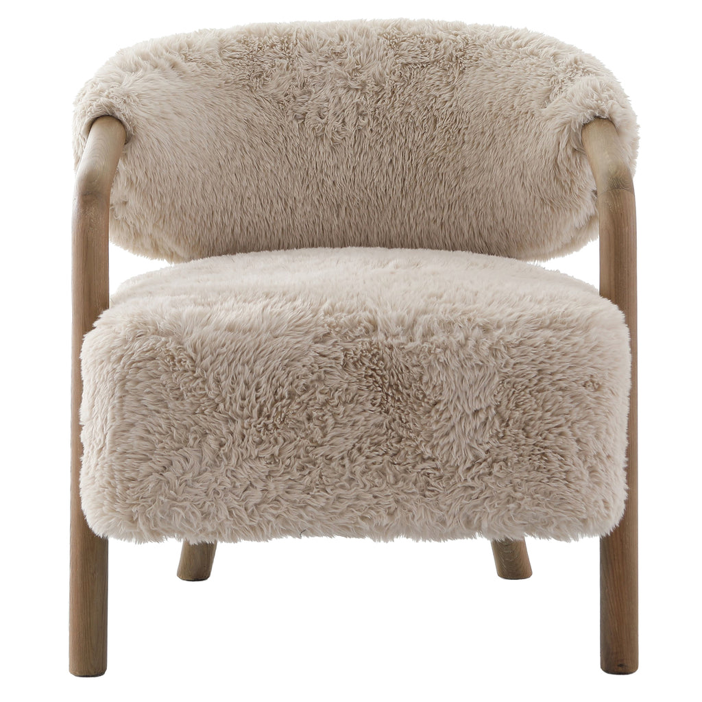 Keiichi Cotswold Lion Accent Chair in Faux Sheepskin, view 8