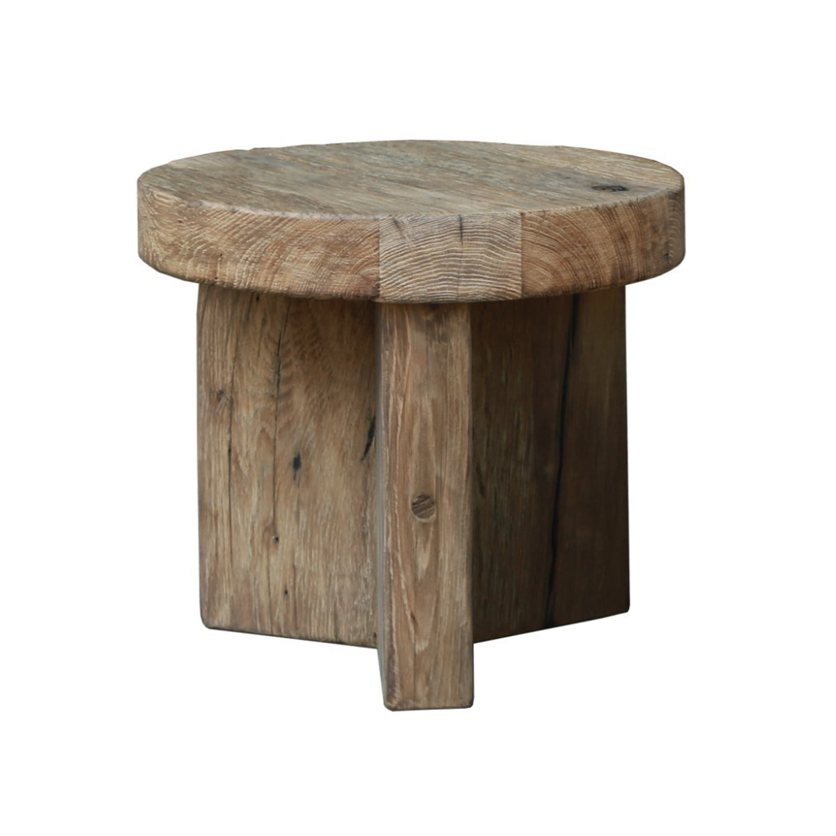 Keiichi Reclaimed Oak Round Side Table